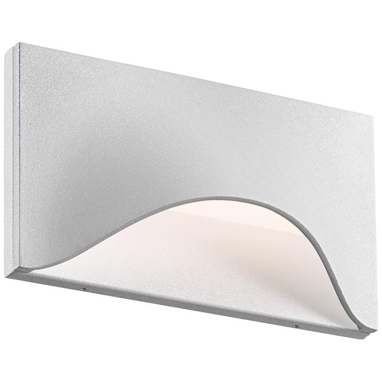 Image 1 Tides 4 1/2 inchH Textured White LED Outdoor Wall Light