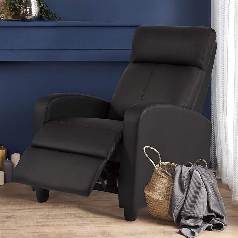 Image 1 Tidur Black Faux Leather Massage Recliner Chair