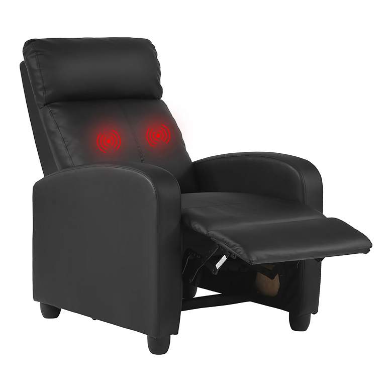 Image 6 Tidur Black Faux Leather Massage Recliner Chair more views