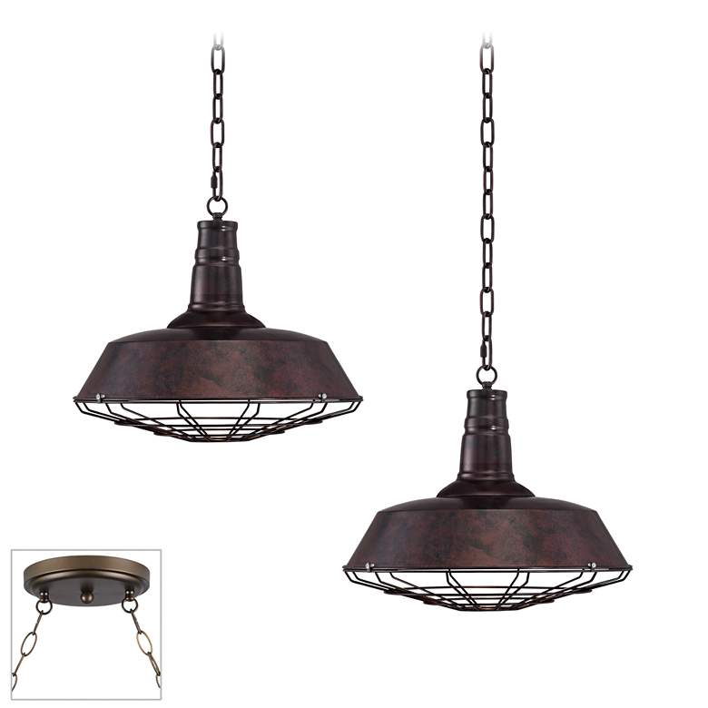 Image 1 Tiedra Bronze 2-Light Swag Chandelier