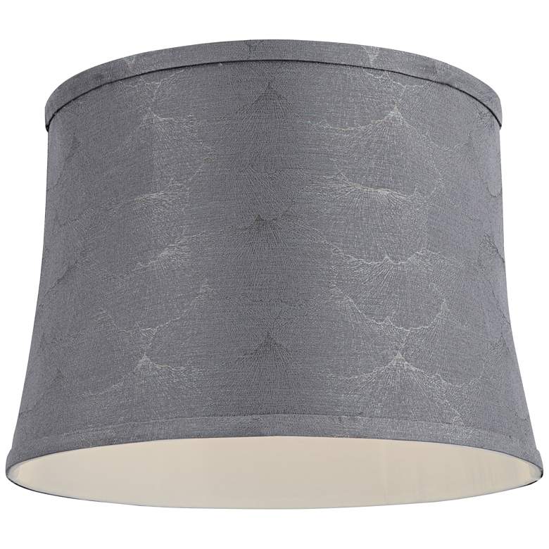 Image 3 Tieling Gray Softback Drum Lamp Shade 14x16x11.5 (Washer) more views