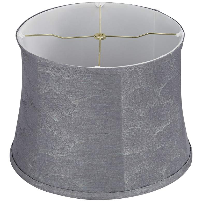 Image 4 Tieling Gray Softback Drum Lamp Shade 14x16x11.5 (Washer) more views