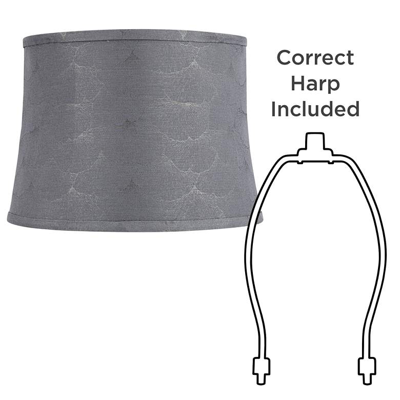 Image 6 Tieling Gray Softback Drum Lamp Shade 14x16x11.5 (Washer) more views