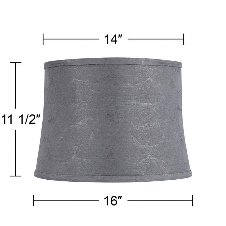 Image 7 Tieling Gray Softback Drum Lamp Shade 14x16x11.5 (Washer) more views