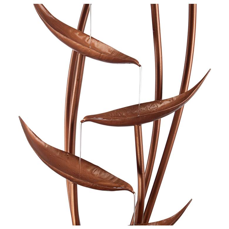 Image 3 Tiered Copper Leaves Indoor Outdoor 41" High Fountain more views