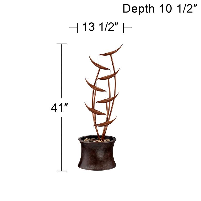 Image 6 Tiered Copper Leaves Indoor Outdoor 41 inch High Fountain more views