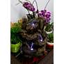 Tiered Log LED Indoor - Outdoor 14" High Tabletop Fountain