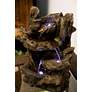Tiered Log LED Indoor - Outdoor 14" High Tabletop Fountain