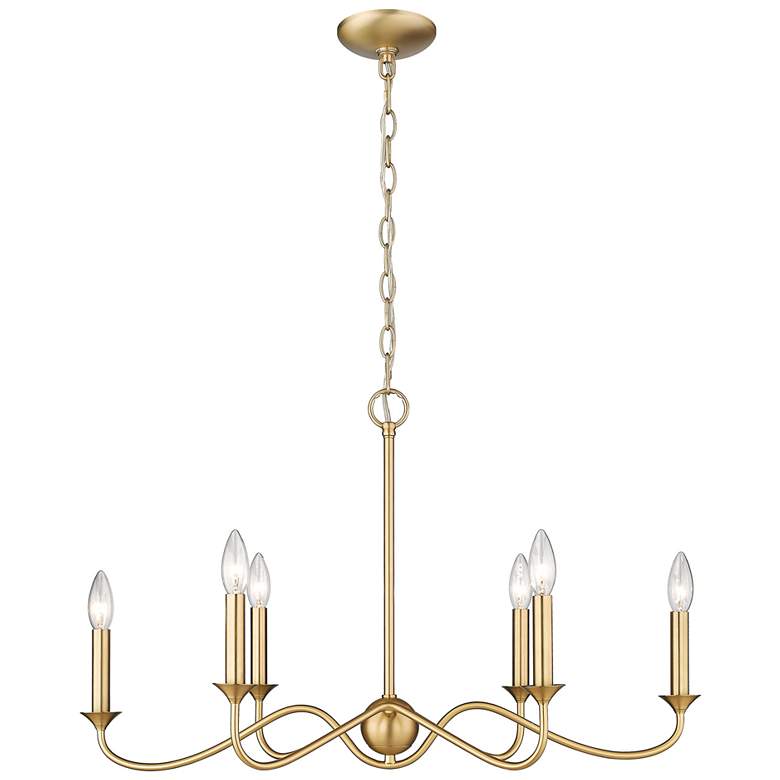 Image 1 Tierney 29 1/4 inch Wide Brushed Champagne Bronze 6-Light Linear Pendant