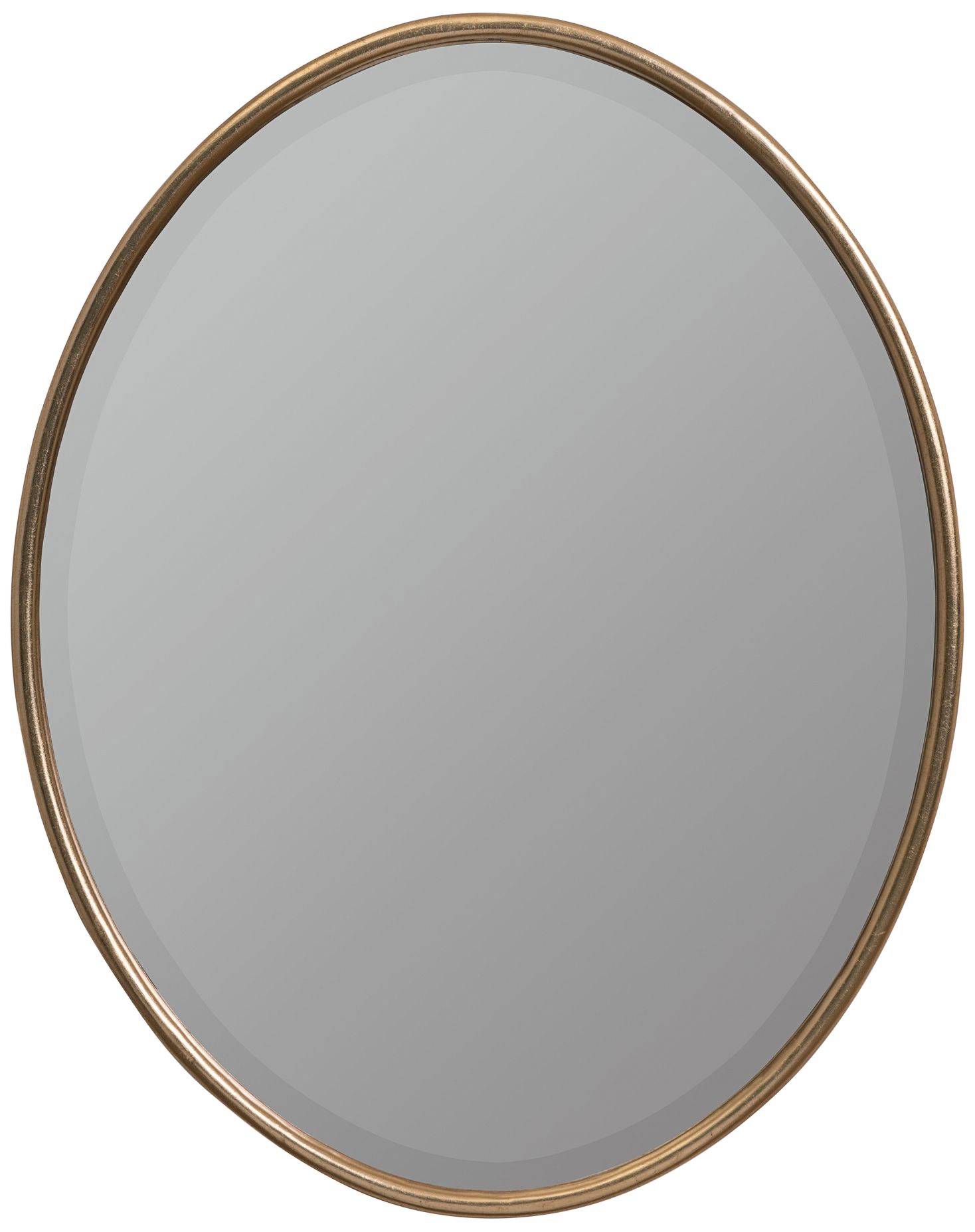 Tiffanee Shiny Gold Metal 22 1/4" x 28" Oval Wall Mirror 350G5