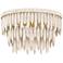Tiffany 18 1/4"W Aged Brass and Textured Cream Ceiling Light