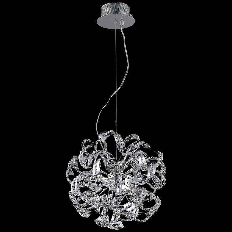 Image 1 Tiffany 22" Wide Chrome and Clear Crystal Pendant Light