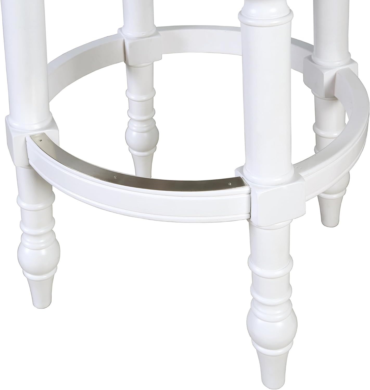 Image 3 Tiffany 26" Farmhouse White Wood Swivel Counter Stool more views