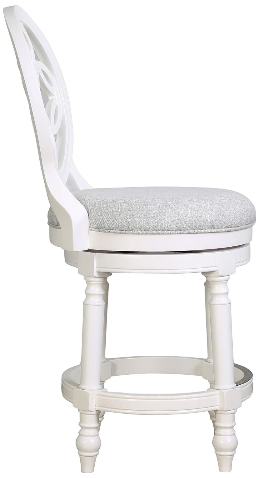 Image 5 Tiffany 26" Farmhouse White Wood Swivel Counter Stool more views