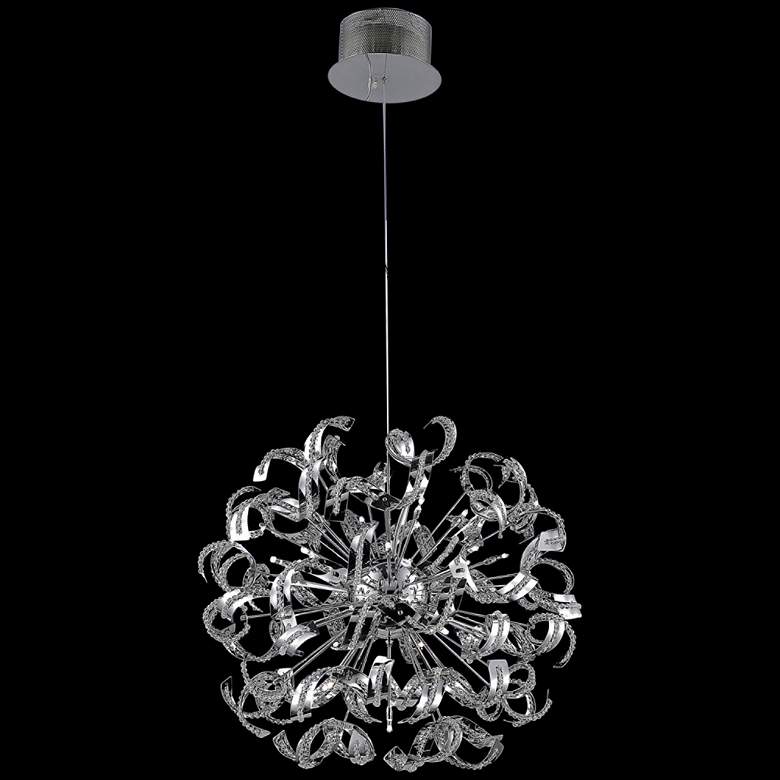 Image 1 Tiffany 27 1/2" Wide Chrome and Clear Crystal Pendant Light