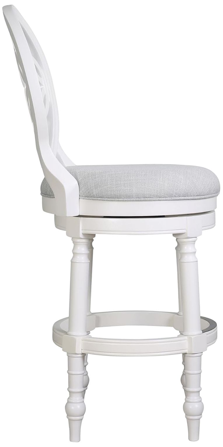 Image 5 Tiffany 31" Farmhouse White Wood Swivel Bar Stool more views