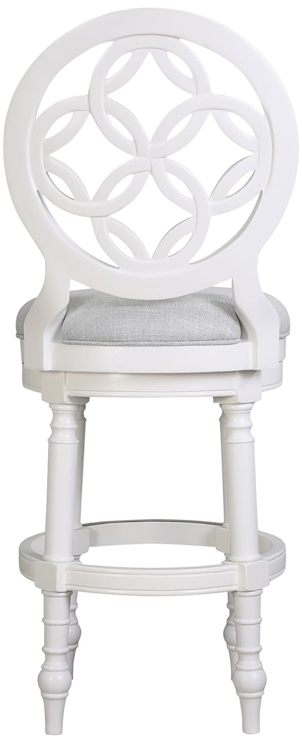 Image 6 Tiffany 31" Farmhouse White Wood Swivel Bar Stool more views