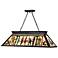 Tiffany Billiard 43 3/4"W Black Multi-Color 4-Light Pendant