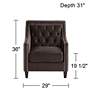 Tiffany Chocolate Brown Tufted Armchair in scene