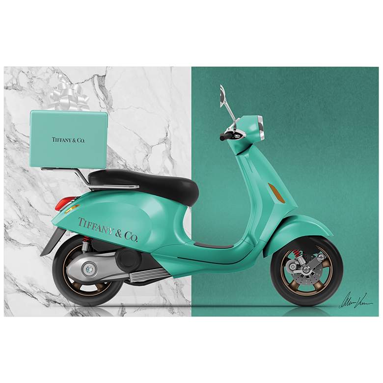 Image 2 Tiffany Delivery 48" x 32" Frameless Printed Glass Wall Art