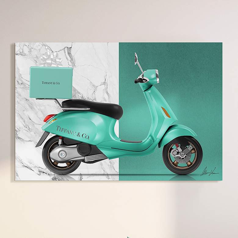 Image 1 Tiffany Delivery 48" x 32" Frameless Printed Glass Wall Art