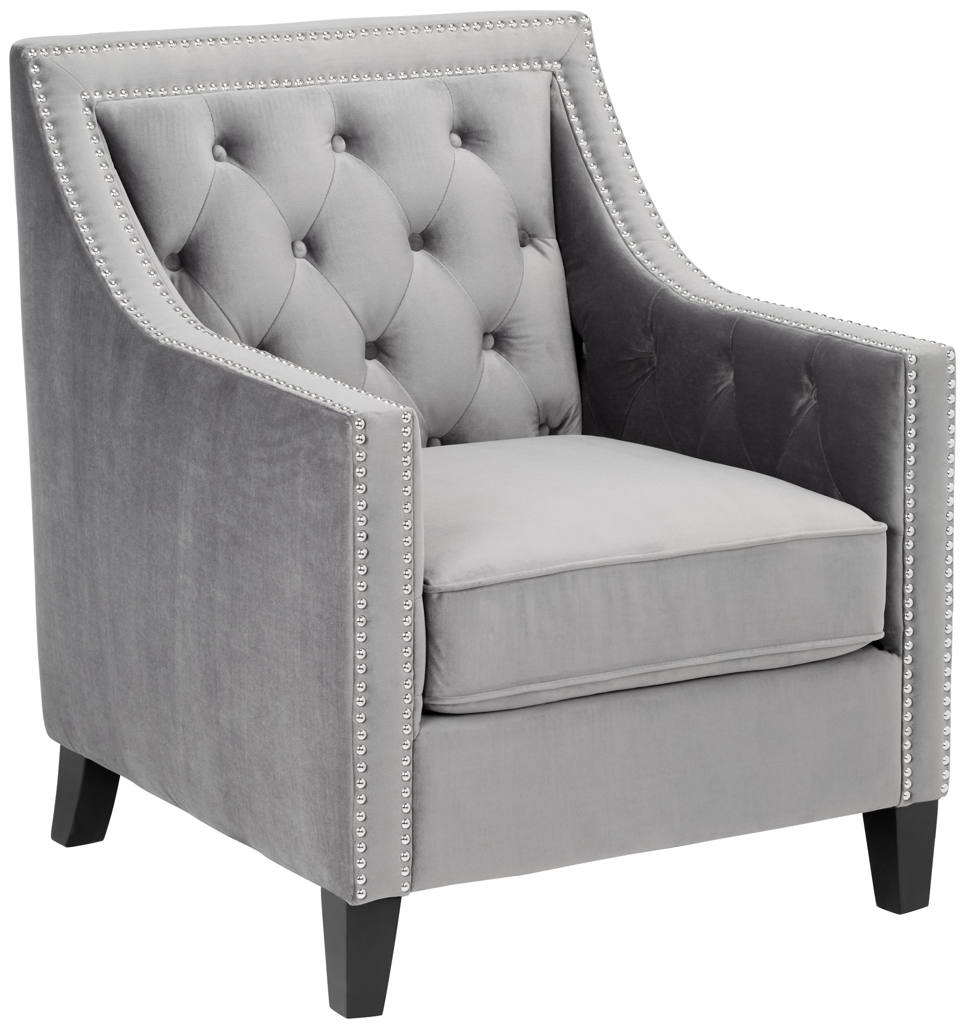 tufted chair grey