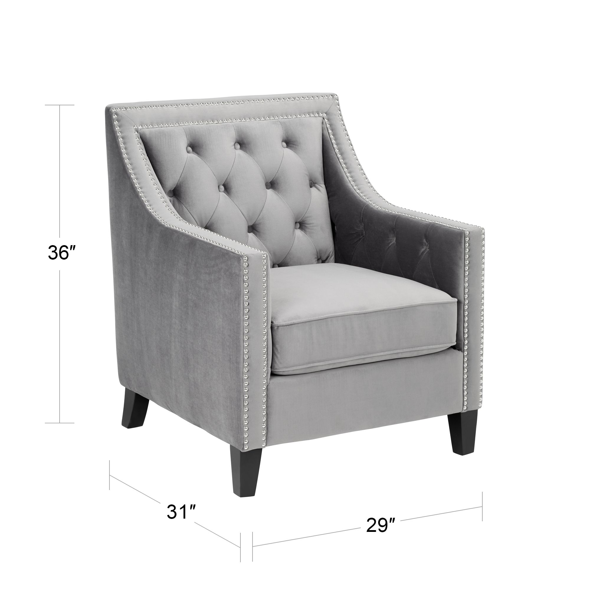 gray tufted chair