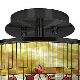 Image2 of Tiffany Lily Black 14" Wide Ceiling Light more views