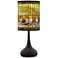 Tiffany Lily Giclee Black Droplet Table Lamp