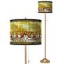 Tiffany Lily Giclee Warm Gold Stick Floor Lamp
