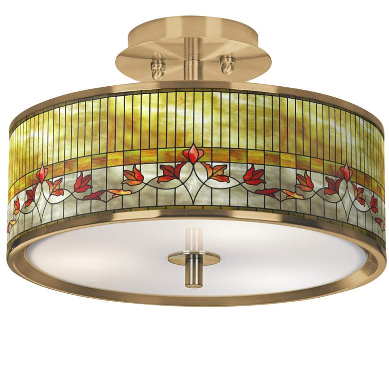 Image 1 Tiffany Lily Gold 14" Wide Ceiling Light