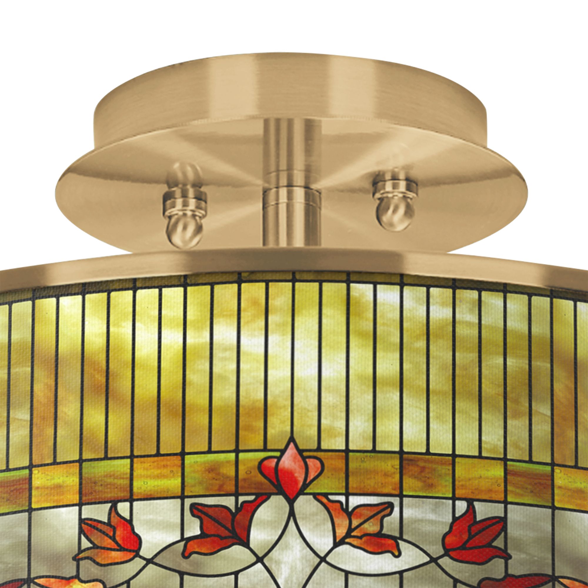 Thumbnail2 of Tiffany Lily Gold 14" Wide Ceiling Light more views