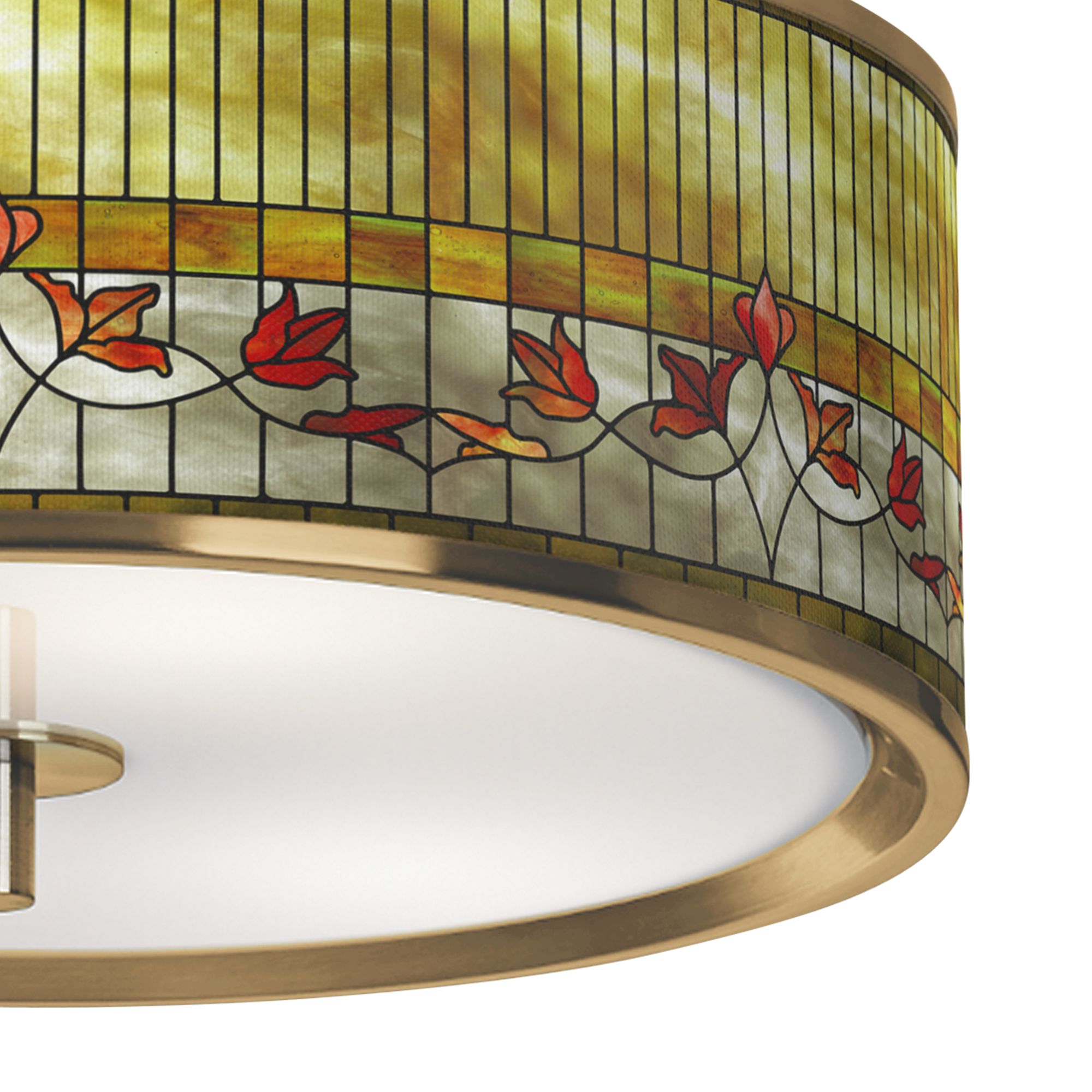 Thumbnail3 of Tiffany Lily Gold 14" Wide Ceiling Light more views