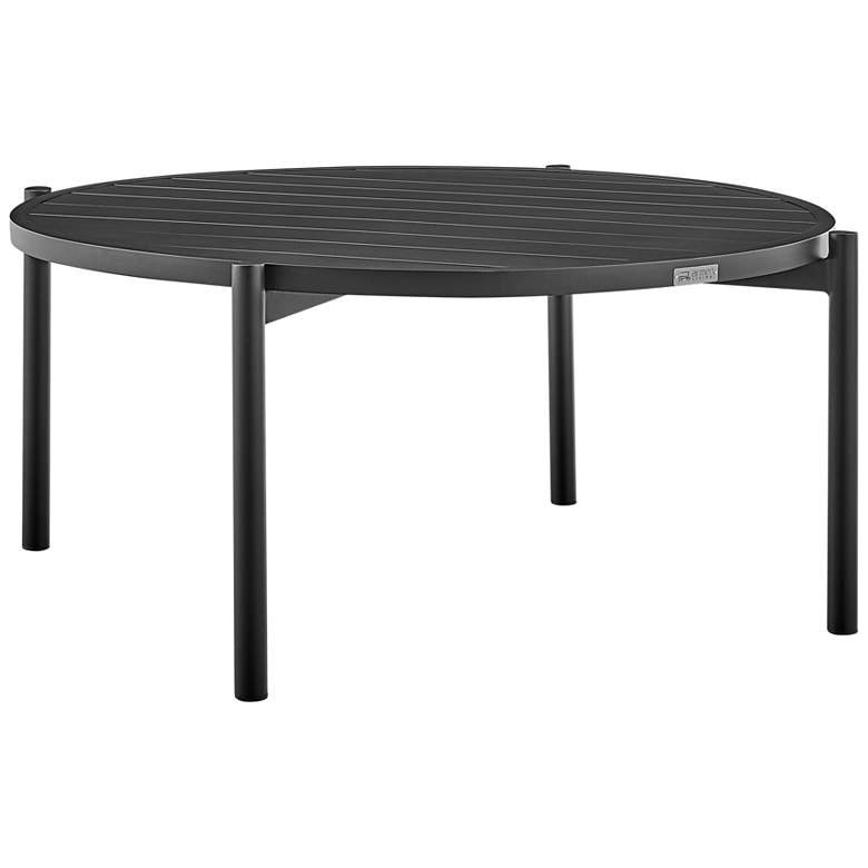 Image 1 Tiffany Outdoor Patio Ruond Coffee Table in Black Aluminum
