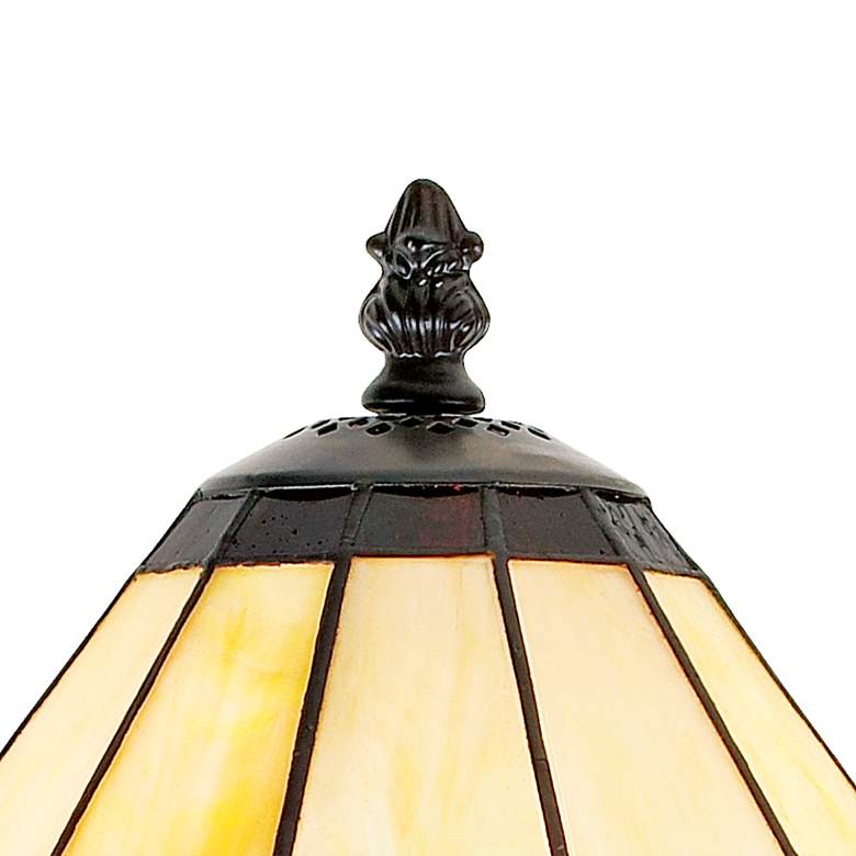 Tiffany-Style Glass Panel Plug-In Swing Arm Wall Lamp more views