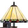 Tiffany-Style Glass Panel Plug-In Swing Arm Wall Lamp