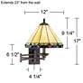 Tiffany-Style Glass Panel Plug-In Swing Arm Wall Lamp