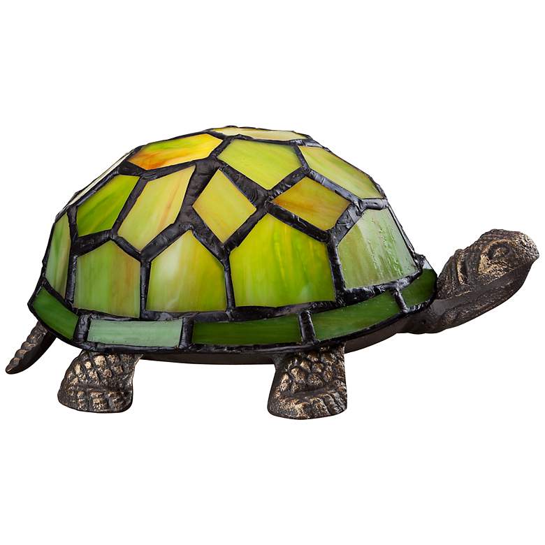 Image 1 Tiffany Style LED Green Shell Turtle Accent Lamp