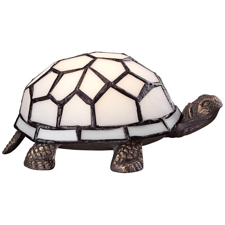 Image 1 Tiffany Style LED White Shell Turtle Accent Lamp