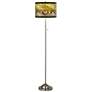 Tiffany-Style Lily Brushed Nickel Pull Chain Floor Lamp