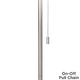 Image3 of Tiffany-Style Lily Brushed Nickel Pull Chain Floor Lamp more views