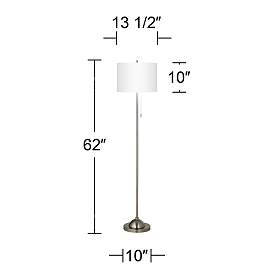 Image5 of Tiffany-Style Lily Brushed Nickel Pull Chain Floor Lamp more views