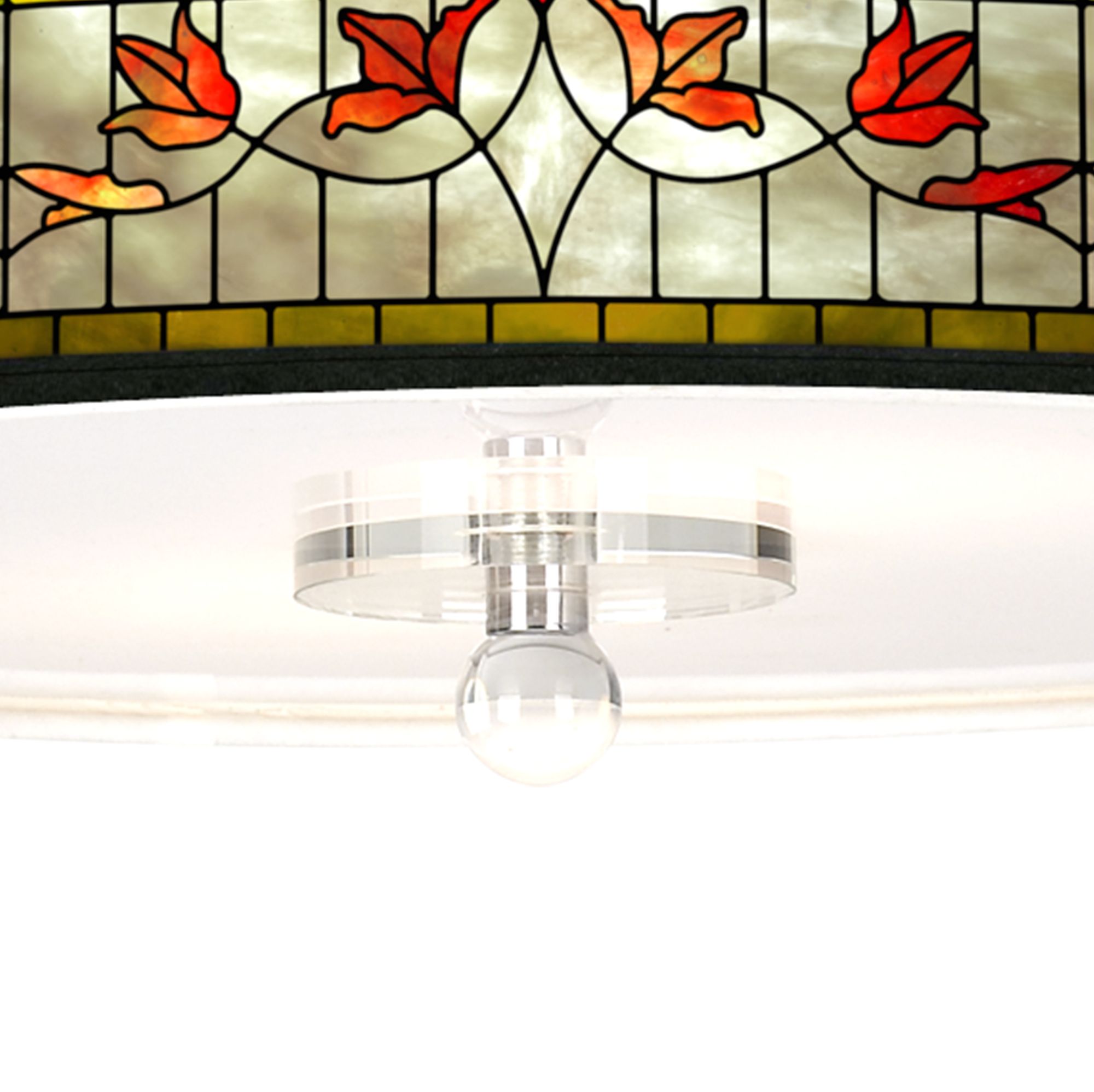 Image 3 Tiffany-Style Lily Giclee 16" Wide Semi-Flush Ceiling Light more views