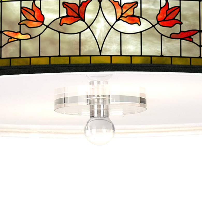 Image 3 Tiffany-Style Lily Giclee 16" Wide Semi-Flush Ceiling Light more views