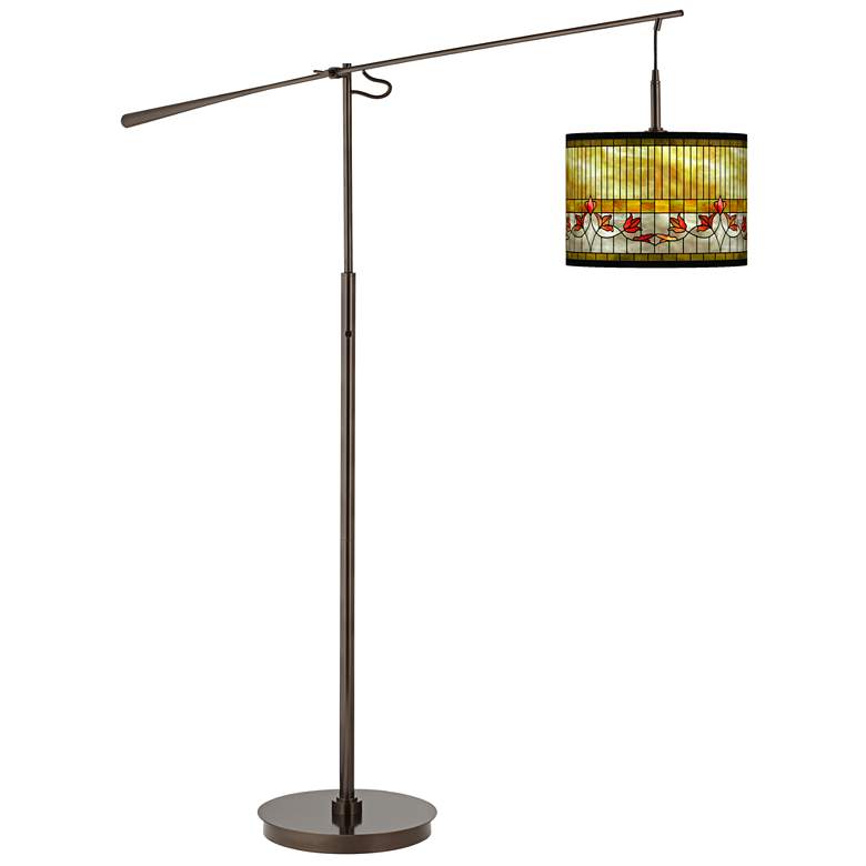 Image 1 Tiffany-Style Lily Giclee Glow Bronze Balance Arm Floor Lamp