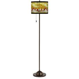 Image2 of Tiffany-Style Lily Giclee Glow Bronze Club Floor Lamp