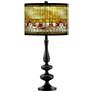 Tiffany-Style Lily Giclee Paley Black Table Lamp