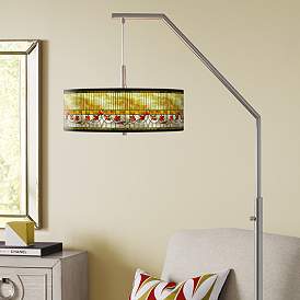 Image1 of Tiffany-Style Lily Giclee Shade Arc Floor Lamp