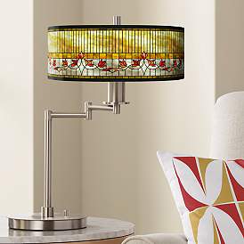 Image1 of Tiffany-Style Lily Giclee Swing Arm LED Desk Lamp