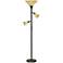 Tiffany Style Pleated Glass Tree Torchiere Floor Lamp